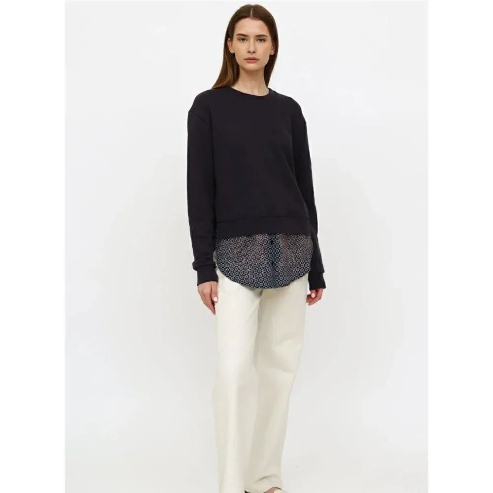 Stella McCartney Womans Sweater Embellished Crewneck IT 36 US 4 Navy Blue NWT